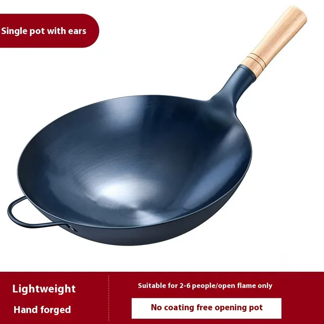 Household Thickened Traditional Old fashioned Non coated Non stick Pan Gas Stove Suitable U Are 38Cm Single Pot - Shop at LoveMi