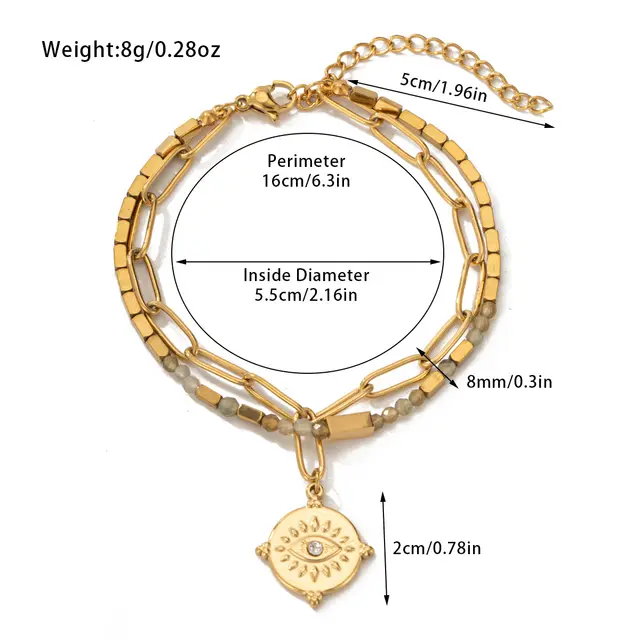 Bohemian Style Natural Stone Beaded Bracelet Double Layer 4Style Bracelet - Shop at LoveMi