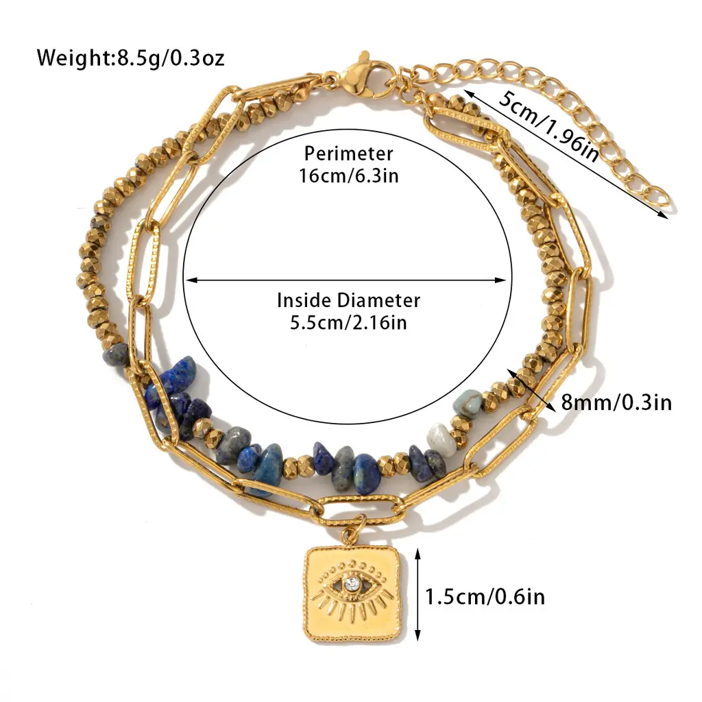 Bohemian Style Natural Stone Beaded Bracelet Double Layer - 5Style Bracelet