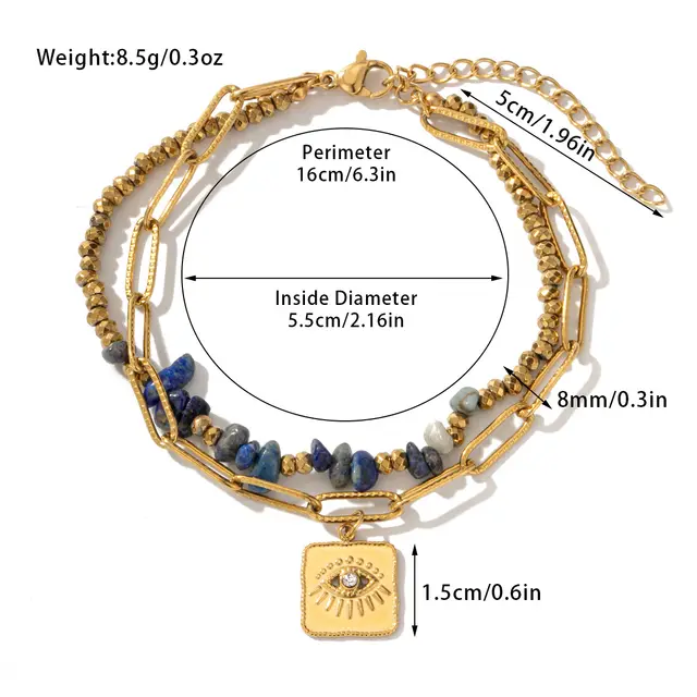 Bohemian Style Natural Stone Beaded Bracelet Double Layer 5Style Bracelet - Shop at LoveMi