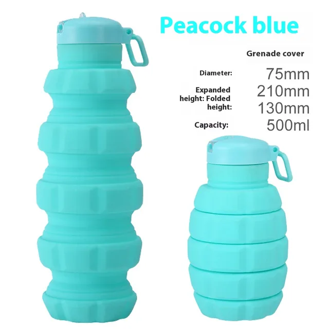 Grenade Camouflage Water Bottle Portable Silicone Lake Blue - Shop at LoveMi