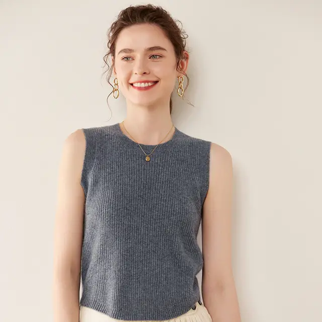 Solid Color Cashmere Knitted Sling For Women Spring And Summer Gray - Shop at LoveMi