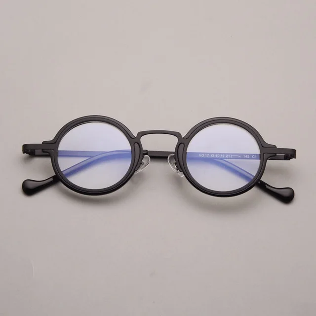 Retro Hawksbill Metal Round Frame Glasses Myopia Black - Shop at LoveMi