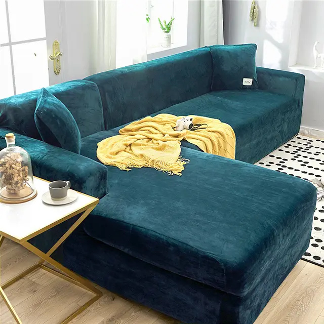 Sofa Cover All inclusive Elastic Non slip Universal Leather Nordic Style Simple Modern Light Luxury Cover Towel Lake Blue - Shop at LoveMi