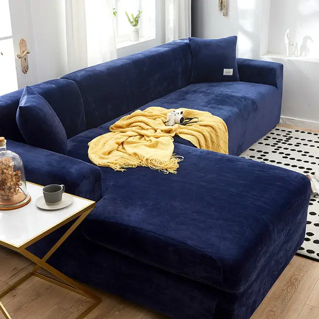 Sofa Cover All inclusive Elastic Non slip Universal Leather Nordic Style Simple Modern Light Luxury Cover Towel Purplish Blue - Shop at LoveMi