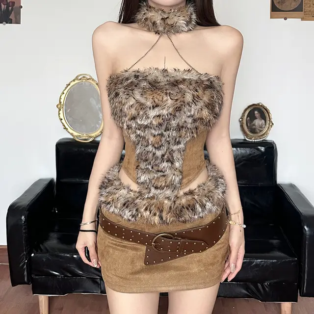 Fashion Sexy Leopard Print Tube Top Brown Chest Wrap - Shop at LoveMi