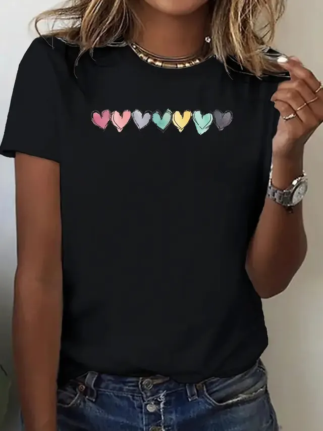 European And American Valentine's Day Love Round Neck Women's Top Hs21 - Shop at LoveMi