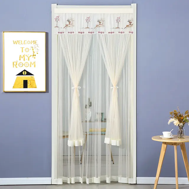Punch free Mosquito proof Curtain Fabric Mesh Curtains Bedroom Lace Partition Four Seasons Household R'Deer M - Shop at LoveMi
