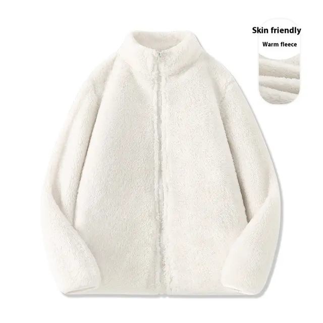 Autumn And Winter Fleece Shell Jacket Liner Gray, Fleece Lining Top Apricot - Shop at LoveMi