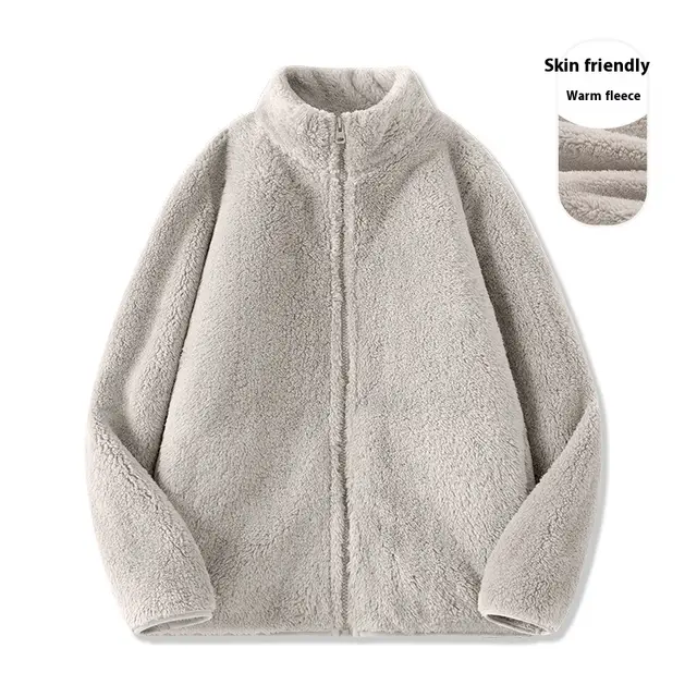 Autumn And Winter Fleece Shell Jacket Liner Gray, Fleece Lining Top Grey - Shop at LoveMi