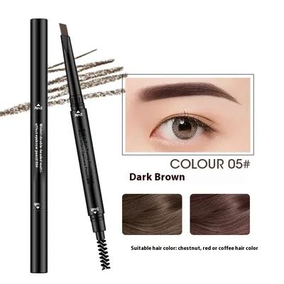 Double headed Waterproof Automatically Rotate Eyebrow Pencil Deep Coffee - Shop at LoveMi