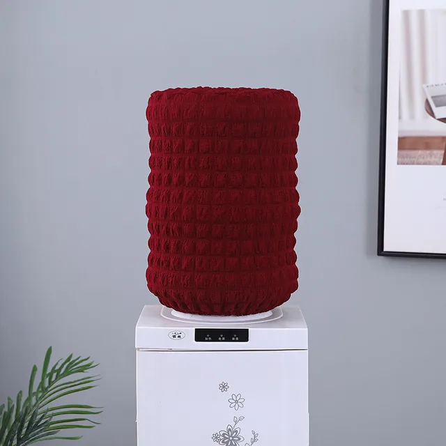 Solid Color Bucket Cover Household Dustproof Simple Plaid Wine Red - Shop at LoveMi
