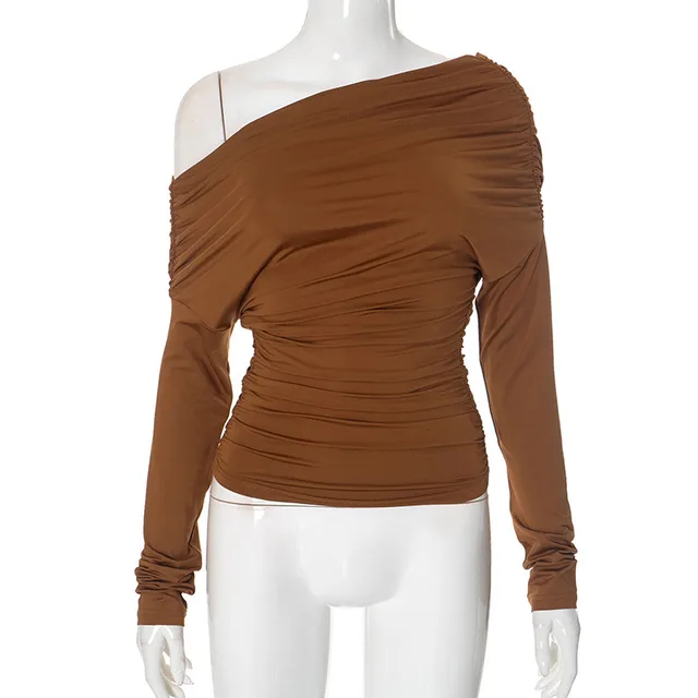 Fashion Solid Color Simple Top Women Brown - Shop at LoveMi