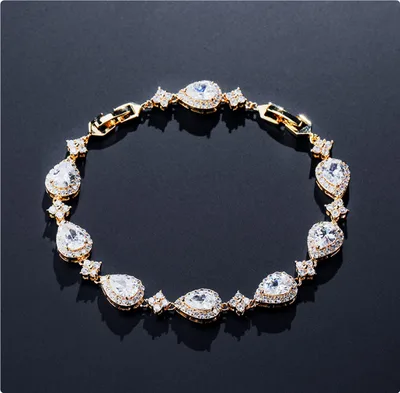 Women's Fashion Classic Drop shaped Geometric Bracelet Gold Without Extension Chain - Shop at LoveMi