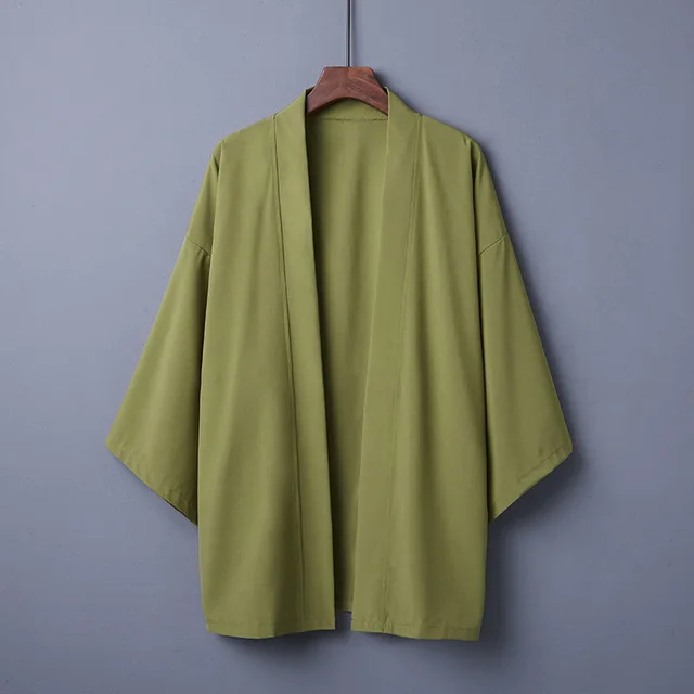 Solid Color Cardigan Summer Shirt For Air Conditioning Room Sun Protection Clothing Tide Avocado Green - Shop at LoveMi