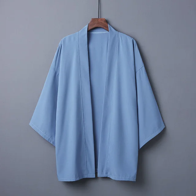 Solid Color Cardigan Summer Shirt For Air Conditioning Room Sun Protection Clothing Tide Lake Blue - Shop at LoveMi