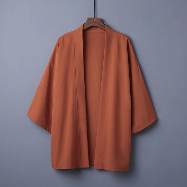 Solid Color Cardigan Summer Shirt For Air Conditioning Room Sun Protection Clothing Tide Orange - Shop at LoveMi