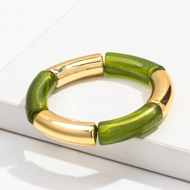 Fashion Bracelet Acrylic Gold Powder Plus Gold Ladies No 1 Color Style - Shop at LoveMi