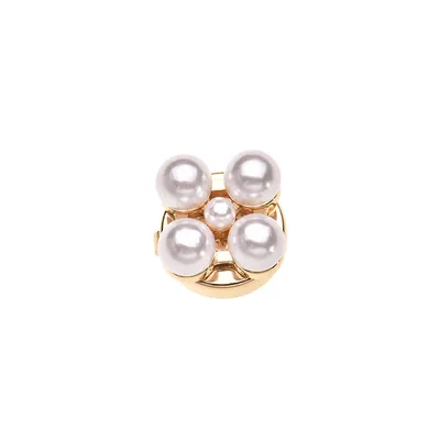 Korean Style Pearl Shirt Cufflinks Pearl Gold Base - Shop at LoveMi