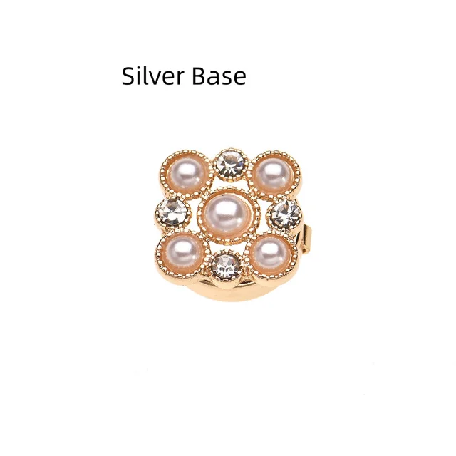 Women's Simple Pearl Shirt Decorative Cufflinks Silver Base - Shop at LoveMi