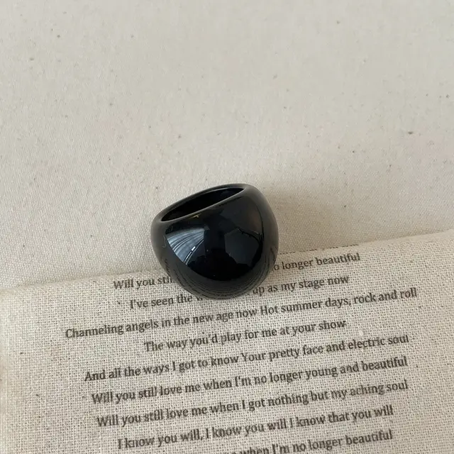 Resin Bracelet Female Niche Design Retro Personality Black Ring - Shop at LoveMi