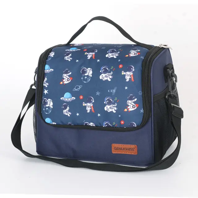 Nylon Large Capacity Insulated Lunch Bag Dark Blue - Shop at LoveMi