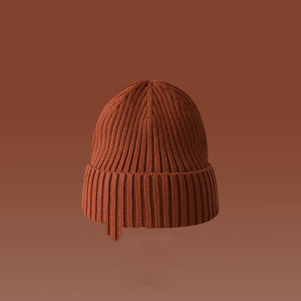 Dirty Orange Wool Beret Girls Autumn And Winter - Light Knit Cap