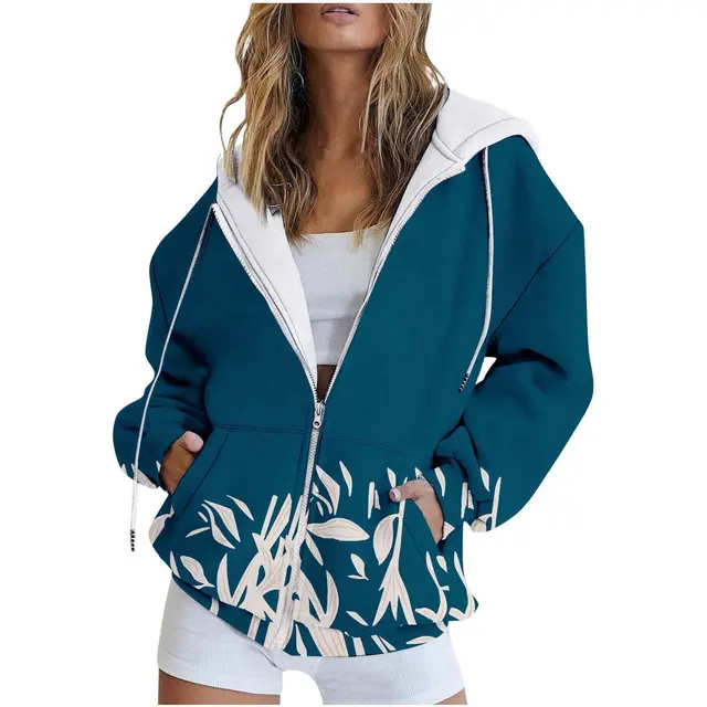 Digital Printing Urban Casual Round Neck Zipper Sweater Wy03Pl15 - Shop at LoveMi