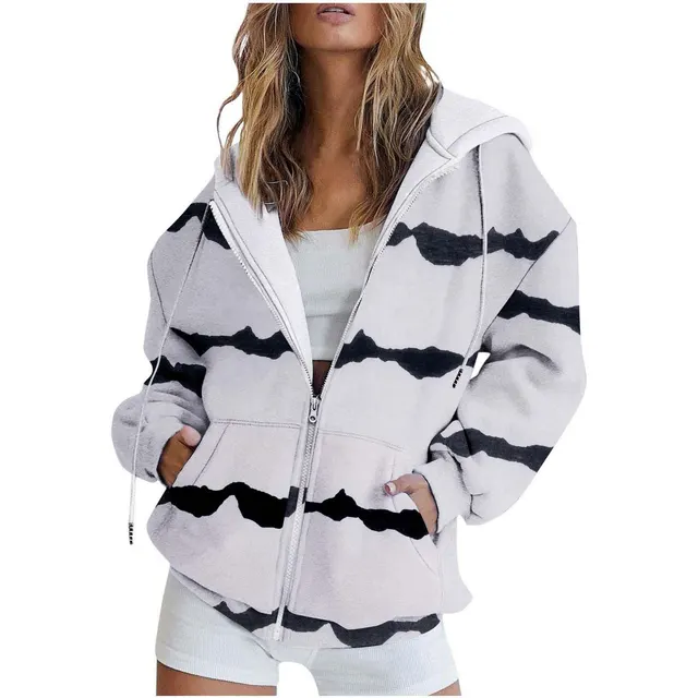 Digital Printing Urban Casual Round Neck Zipper Sweater Wy03Pl18 - Shop at LoveMi