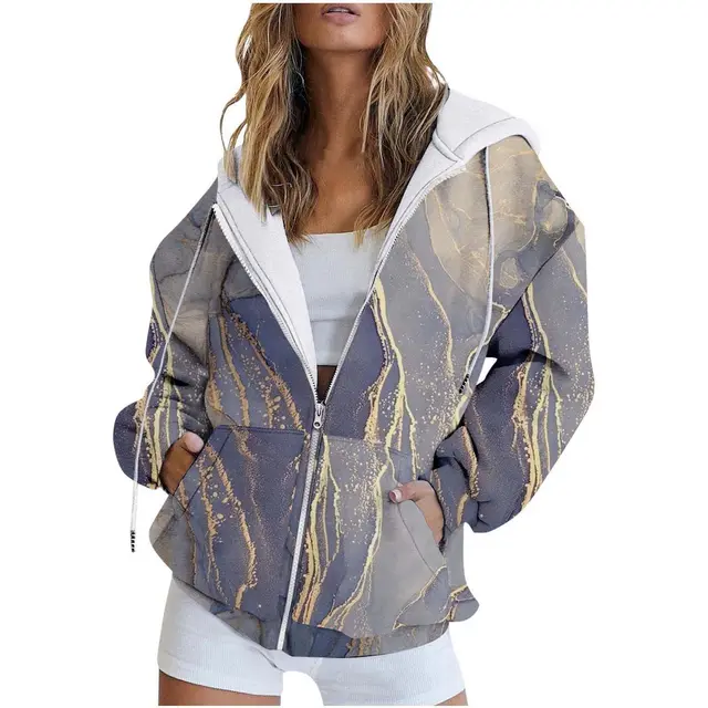 Digital Printing Urban Casual Round Neck Zipper Sweater Wy03Pl19 - Shop at LoveMi