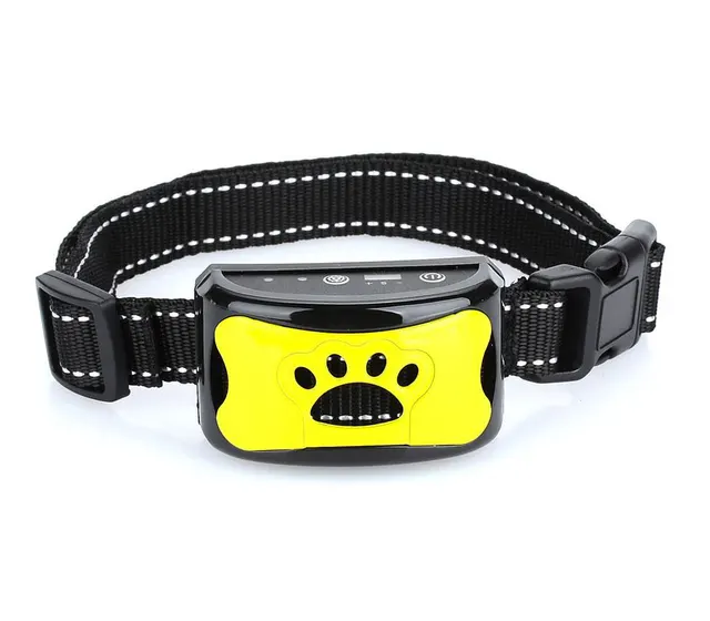 Rechargeable waterproof dog collar Yellow - Shop at LoveMi