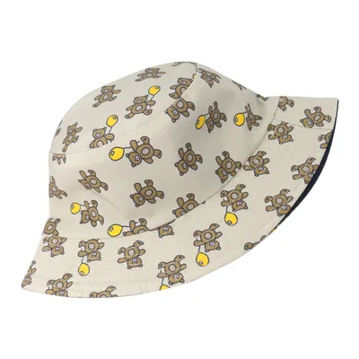 Cute cartoon color bear print fisherman hat White - Shop at LoveMi