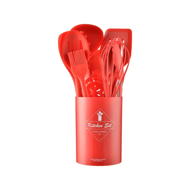 Non Stick Cooking Spoon And Spatula Set Red - Shop at LoveMi