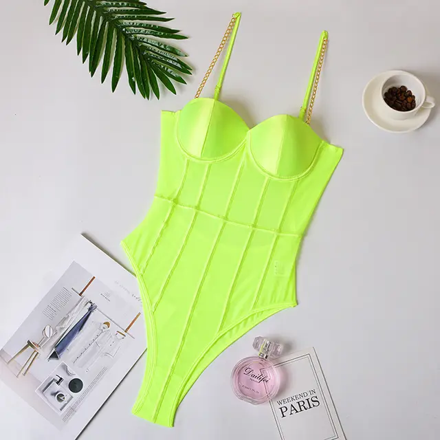 back sexy jumpsuit Fluorescent Green - Shop at LoveMi