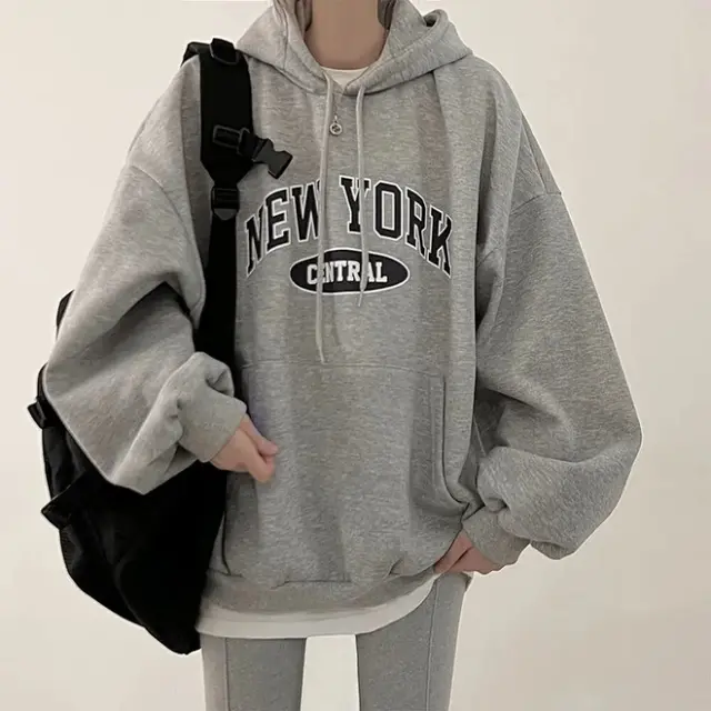 Printed Letters Thick Thin Velvet Women's Sweater Light Gray - Shop at LoveMi
