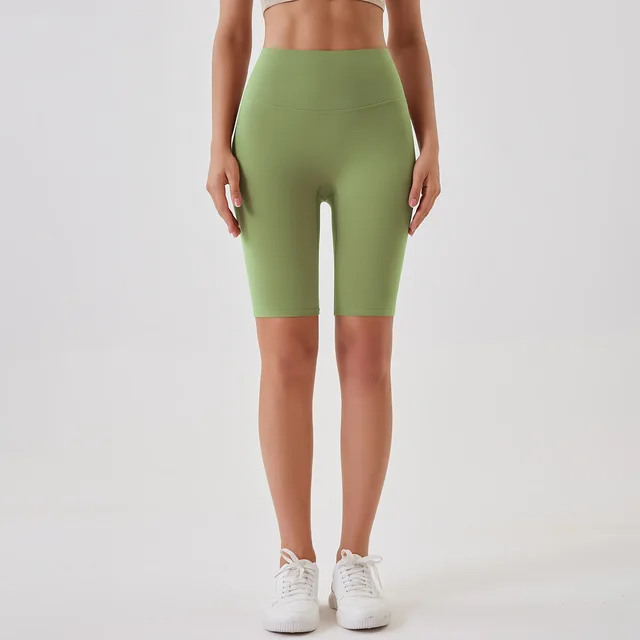 Breathable Double sided Brushed Yoga Shorts 6618 Cropped Pants Green - Shop at LoveMi