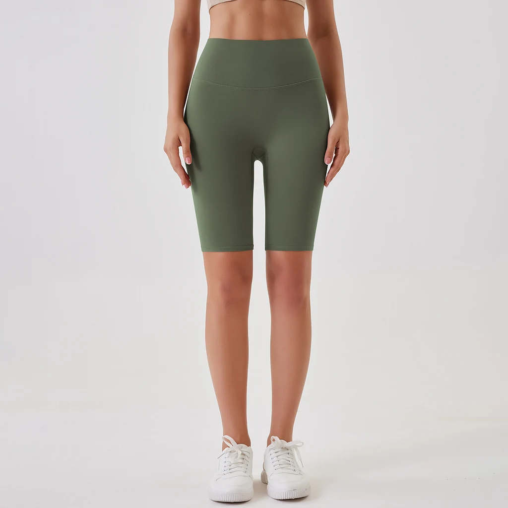 Breathable Double-sided Brushed Yoga Shorts - 6618 Fifth Pants Army Green