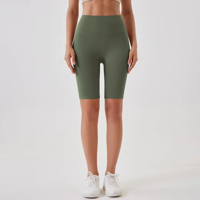 Breathable Double sided Brushed Yoga Shorts 6618 Fifth Pants Army Green - Shop at LoveMi