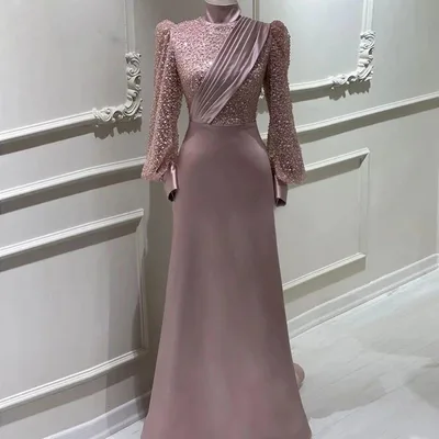Stand Collar All inclusive Long Sleeve Detachable Evening Dress Elegant Elegant Two piece Suit Slim Dress - Shop at LoveMi