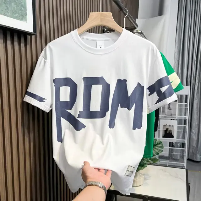 T shirt Men's Korean style Fashion Short Sleeve Half Sleeve G23 Short Sleeve White - Shop at LoveMi