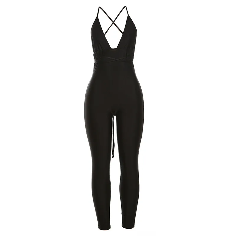 Women's Backless Fashion Low cut Jumpsuit Black - Shop at LoveMi