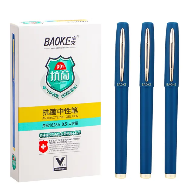Baoke Antibacterial Water based Sign Pen Large Capacity Stationery Blue - Shop at LoveMi