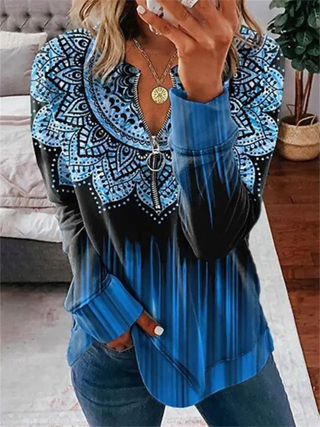 Loose Long Sleeve Zipper Sweater 3 Style - Shop at LoveMi
