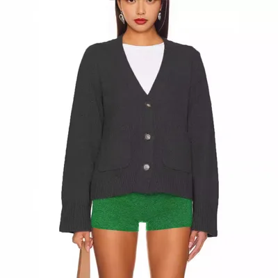 Autumn And Winter New Short Sleeve Solid Color Long Sleeve Casual Sweater For Women Black - Shop at LoveMi