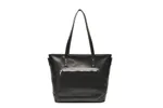Retro Oil Wax Skin Leisure Tote Handbag - Black