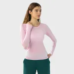 Breathable Exercise Top Women's Stretch Slim-fit Yoga Wear - Pink Peony
