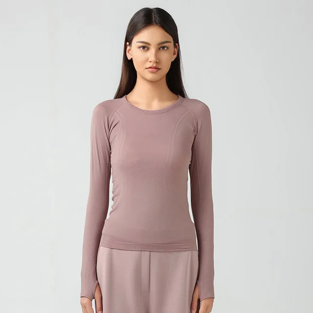 Breathable Exercise Top Women's Stretch Slim fit Yoga Wear Twilight Rose - Shop at LoveMi