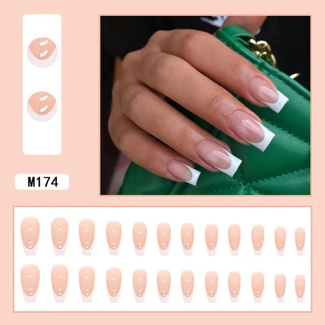 French Nail Tip Finished Product M174 White French Style - Shop at LoveMi