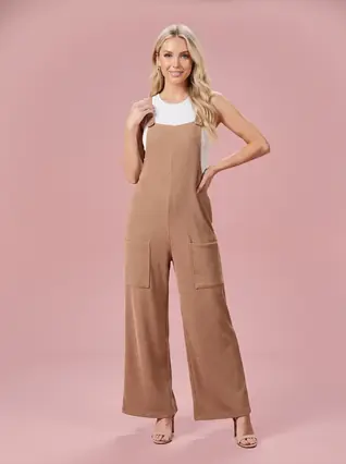 Adjustable Buckle Pocket Overalls