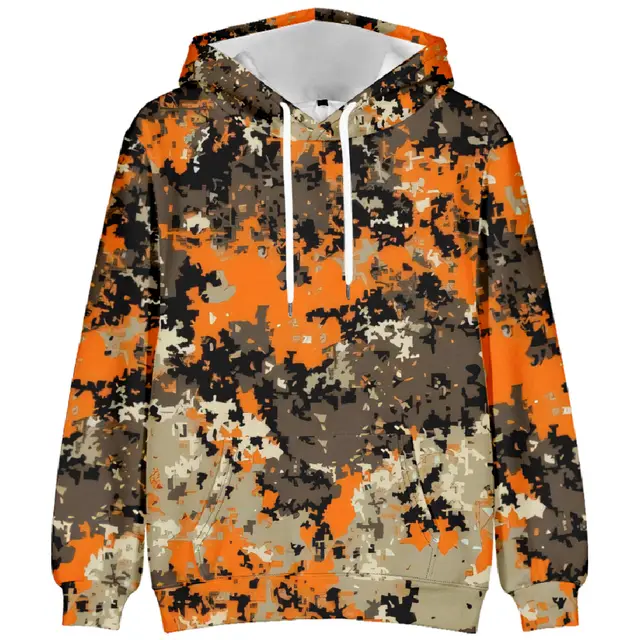 European And American Autumn And Winter Leaf Pattern Drop Shoulder Hooded Sweater 6 Style - Shop at LoveMi